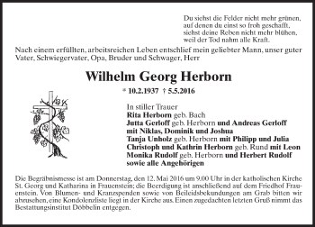 Traueranzeige von Wilhelm Georg Herborn von  Wiesbaden komplett