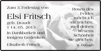 Traueranzeige von Elsi Fritsch von  Wiesbaden komplett
