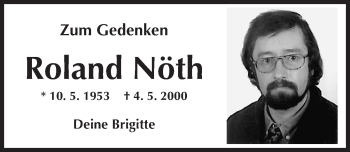 Traueranzeige von Roland Nöth von  Allgemeine Zeitung Alzey