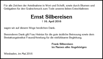 Traueranzeige von Ernst Silbereisen von  Wiesbaden komplett