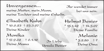 Traueranzeige von Unvergessen  von  Wiesbaden komplett