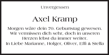 Traueranzeige von Axel Kramp von  Wiesbaden komplett