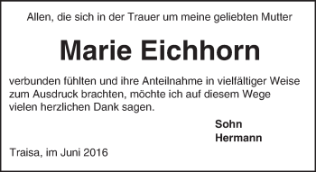 Traueranzeige von Marie Eichhorn von Trauerportal Echo Online