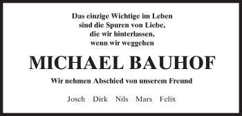 Traueranzeige von Michael Bauhof von Trauerportal Rhein Main Presse