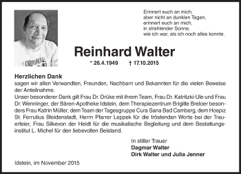 Traueranzeige von Reinhard Walter von  Idsteiner Zeitung