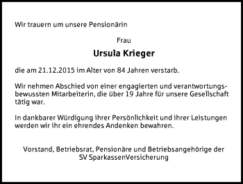 Traueranzeige von Ursula Krieger von trauer.rmp.de