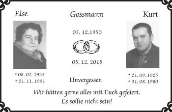 Traueranzeige von Kurt Gossmann von  Wiesbaden komplett