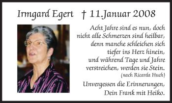 Traueranzeige von Irmgard Egert von  Idsteiner Zeitung