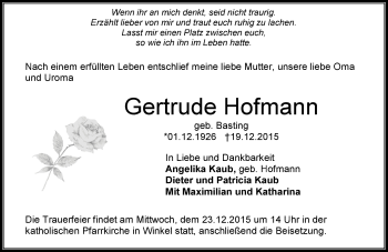 Traueranzeige von Gertrude Hofmann von  Wiesbaden komplett