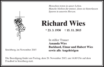 Traueranzeige von Richard Wies von  GT Extra