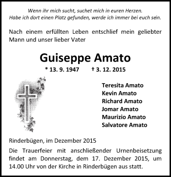 Traueranzeige von Guiseppe Amato von  Kreisanzeiger