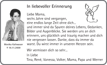 Traueranzeige von Monika Kaltwasser von  Wiesbaden komplett