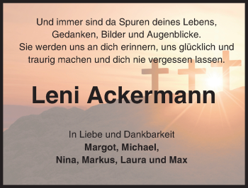 Traueranzeige von Leni Ackermann von Trauerportal Echo Online