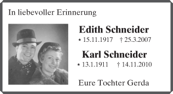Traueranzeige von Karl Schneider von  Wiesbaden komplett