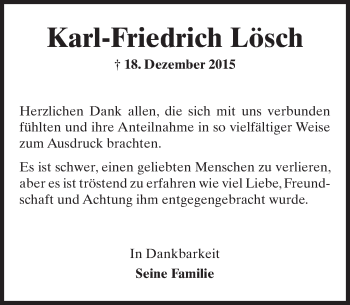 Traueranzeige von Karl-Friedrich Lösch von  Wiesbaden komplett