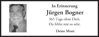 Traueranzeige von Jürgen Bogner von  Wiesbaden komplett