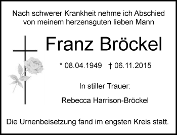 Traueranzeige von Franz Bröckel von  Wiesbaden komplett