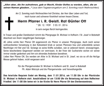 Traueranzeige von Günter Ott von trauer.rmp.de