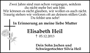 Traueranzeige von Elisabeth Heil von  Wiesbaden komplett