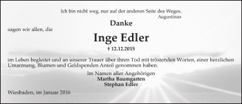 Traueranzeige von Inge Edler von  Wiesbaden komplett