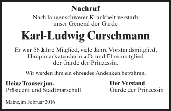 Traueranzeige von Karl-Ludwig Curschmann von trauer.rmp.de