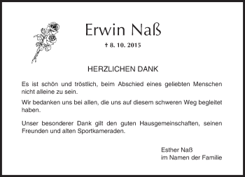 Traueranzeige von Erwin Nass von  Wiesbaden komplett