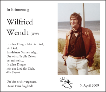 Traueranzeige von Wilfried Wendt von  Wiesbaden komplett