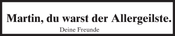 Traueranzeige von Martin  von Trauerportal Rhein Main Presse