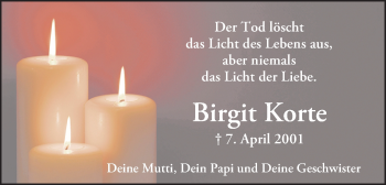 Traueranzeige von Birgit Korte von  Rheingau