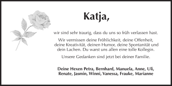 Traueranzeige von Katja  von  Idsteiner Zeitung