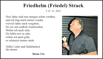 Traueranzeige von Friedhelm Strack von  Mainspitze