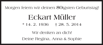 Traueranzeige von Eckart Müller von  Wiesbaden komplett