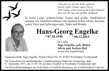 Traueranzeige von Hans-Georg Engelke von  Wiesbaden komplett