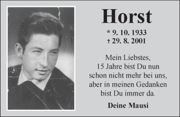 Traueranzeige von Horst  von  Gelnhäuser Tageblatt