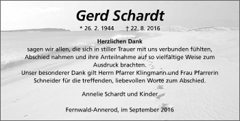 Traueranzeige von Gerd Schardt von  Gießener Anzeiger