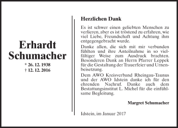Traueranzeige von Erhardt Schumacher von Trauerportal Rhein Main Presse