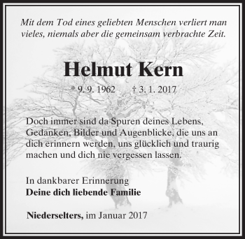 Traueranzeige von Helmut Kern von  Camberger Anzeiger