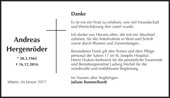 Traueranzeige von Andreas Hergenröder von Trauerportal Rhein Main Presse