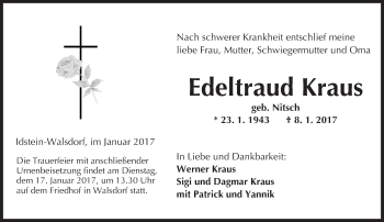 Traueranzeige von Edeltraud Kraus von  Camberger Anzeiger