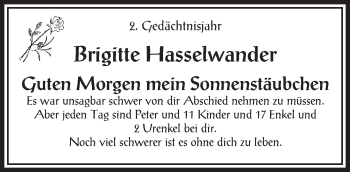 Traueranzeige von Brigitte  Hasselwander von Trauerportal Rhein Main Presse