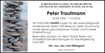 Traueranzeige von Peter Trautmann von Trauerportal Echo Online