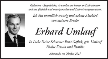 Traueranzeige von Erhard Umlauf von  Kreisanzeiger