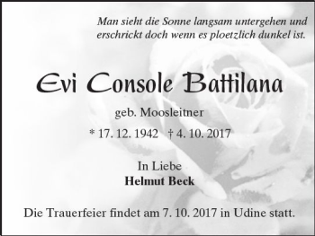 Traueranzeige von Evi Console Battilana von Trauerportal Rhein Main Presse