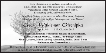Traueranzeige von Georg Waldemar Otschipka von  Usinger Anzeiger