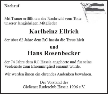 Traueranzeige von Karlheinz und Hans  von  Gießener Anzeiger