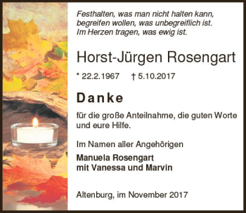 Traueranzeige von Horst-Jürgen Rosengart von VRM Trauer