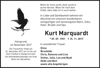 Traueranzeige von Kurt Marquardt von Trauerportal Rhein Main Presse