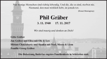 Traueranzeige von Phil Gräber von Trauerportal Echo Online