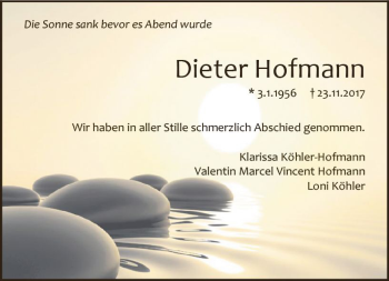Traueranzeige von Dieter Hofmann von Trauerportal Rhein Main Presse