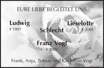 Traueranzeige von Franz Vogt von Trauerportal Rhein Main Presse